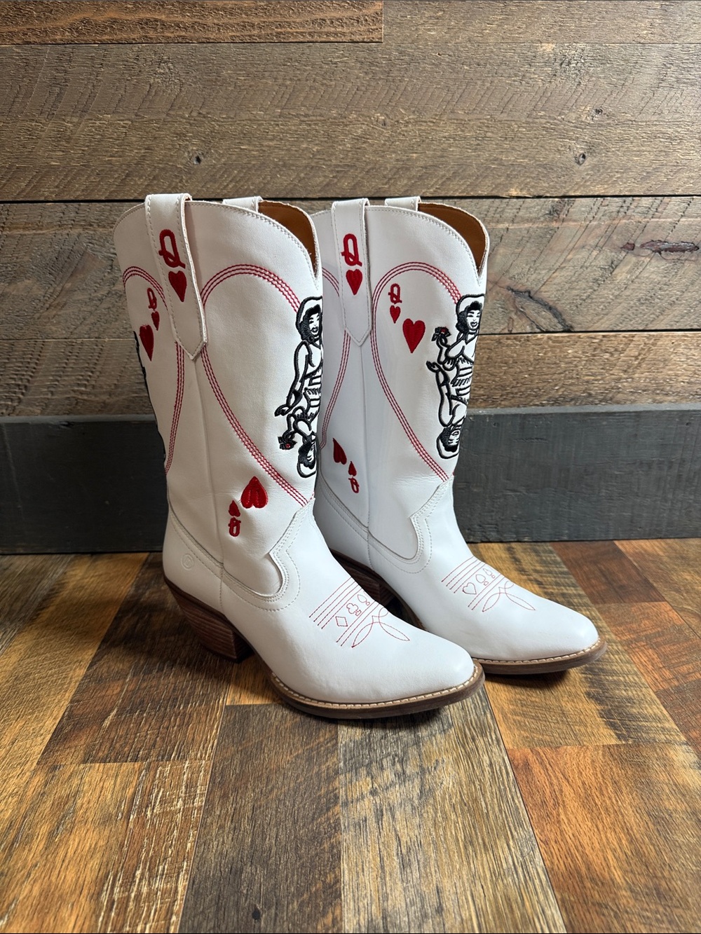 Dingo 1969 "Queen A Hearts" Leather Knee-High Western Boots